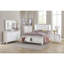 Lit plateforme blanc glamour avec pied de lit de rangement, éclairage DEL, tête de lit rembourrée, hauteur réglable, mobilier de chambre 1 pièce-2094098136