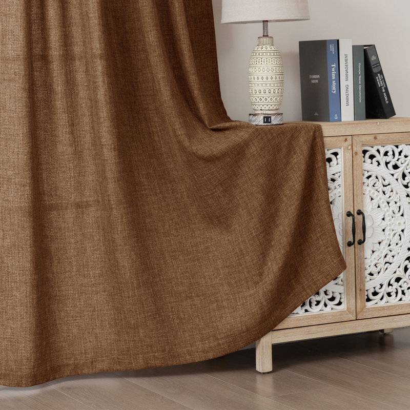 Paire de rideaux semi-transparents, L 52 po x L 96 po, Chocolat