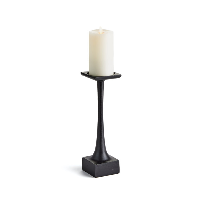 Bougeoir de table en aluminium Ginny, Noir, H 12 po x l 5 po x P 5 po