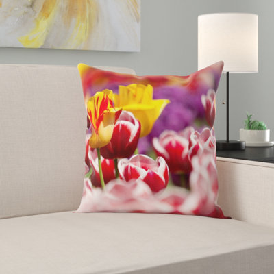 Floral Microsuede Throw Pillow
