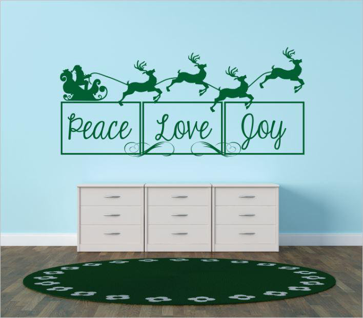 Text & Numbers Wall Decal, 12" H x 30" W x 0.16" D, Green