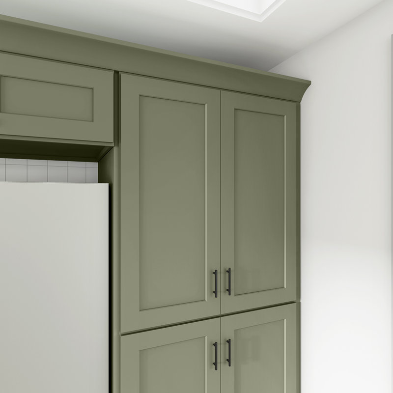 Armoire de cuisine en bois massif prête à assembler, 42", 36", Vert sauge