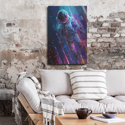 Ivy Bronx «Digital Space Blue and Mauve 1» par Momart, art mural en métal