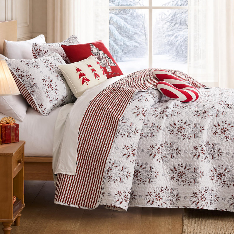 Ensemble de literie réversible Southshore Fine Linens Merry Manor, 6 pièces, en microfibre doublement brossée 110 g/m², avec coussins décoratifs, format grand lit/queen lit