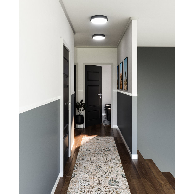 Plafonnier encastré à DEL Laval, H 2,375 po x l 11,125 po x P 11,125 po, Noir mat