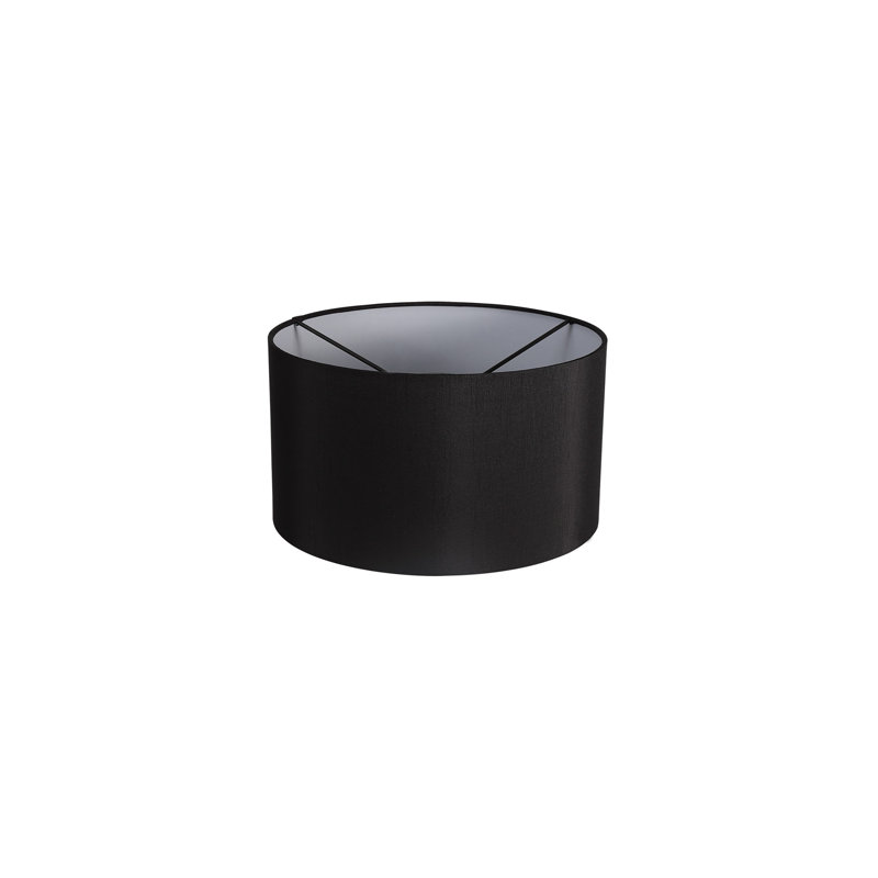 Cotton Drum Lamp Shade, Black, 17cmH x 30cm W x 30cm D