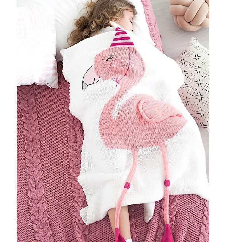 Ensemble de literie en tricot Flamingo, Blanc