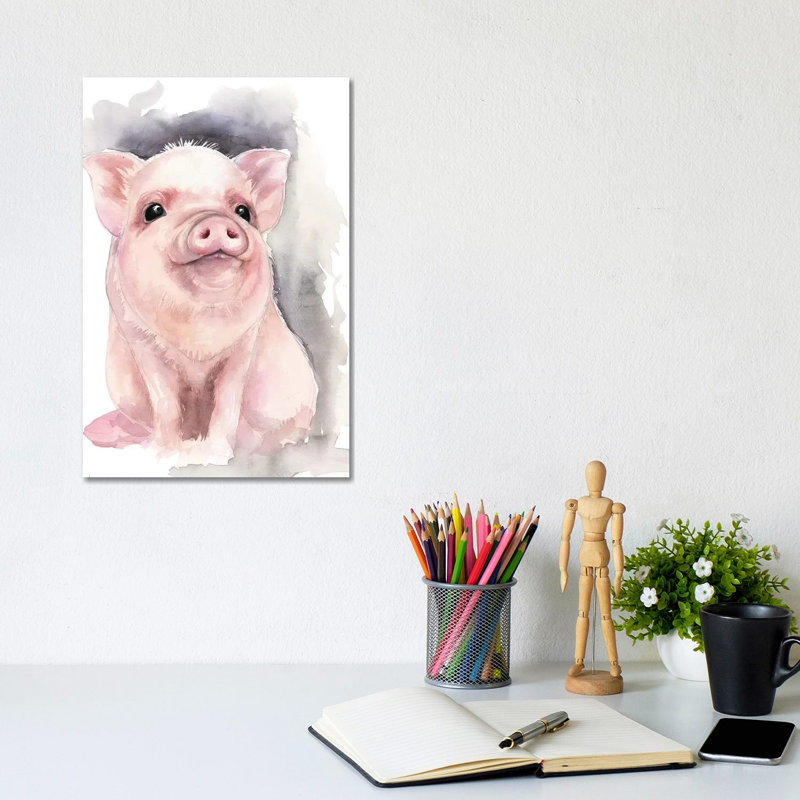 Piggy by Kira Balan - Wrapped Canvas Painting, 20.32 cm H x 30.48 cm W