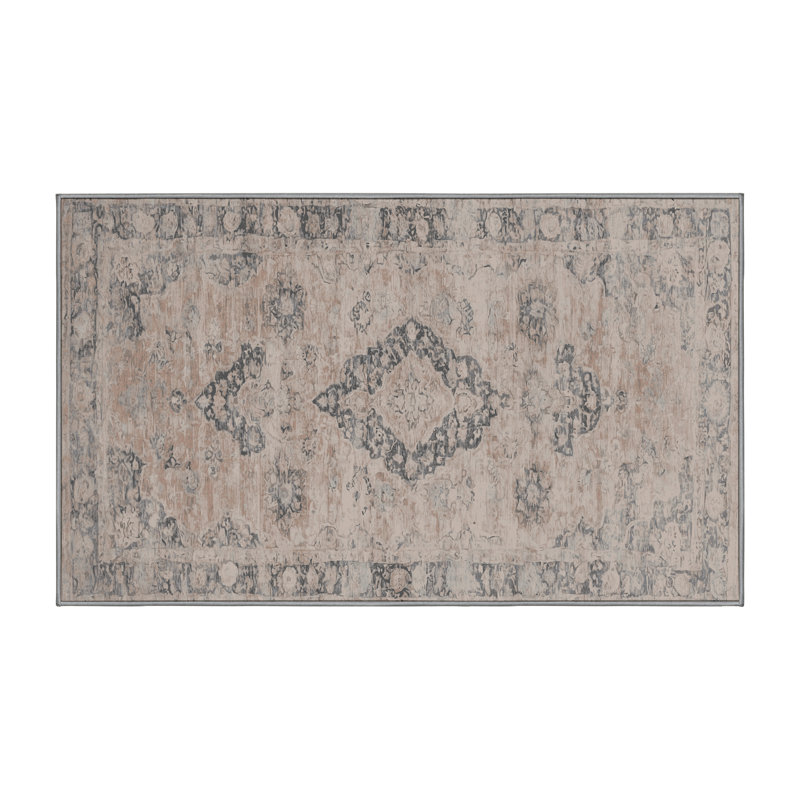 Tapis gris soyeux et moelleux, Rectangle 7 pi x 10 pi