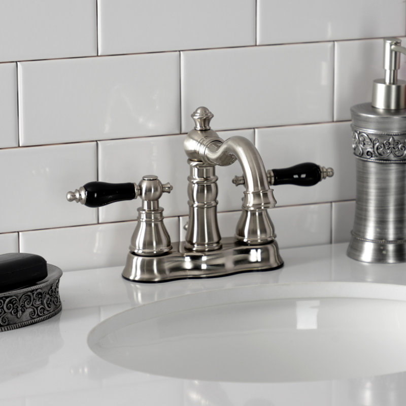 Robinet de salle de bain American Patriot, Nickel brossé / noir