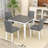 5-Piece Dining Table Set, Space-Saving Table and 4 Upholstered Chairs