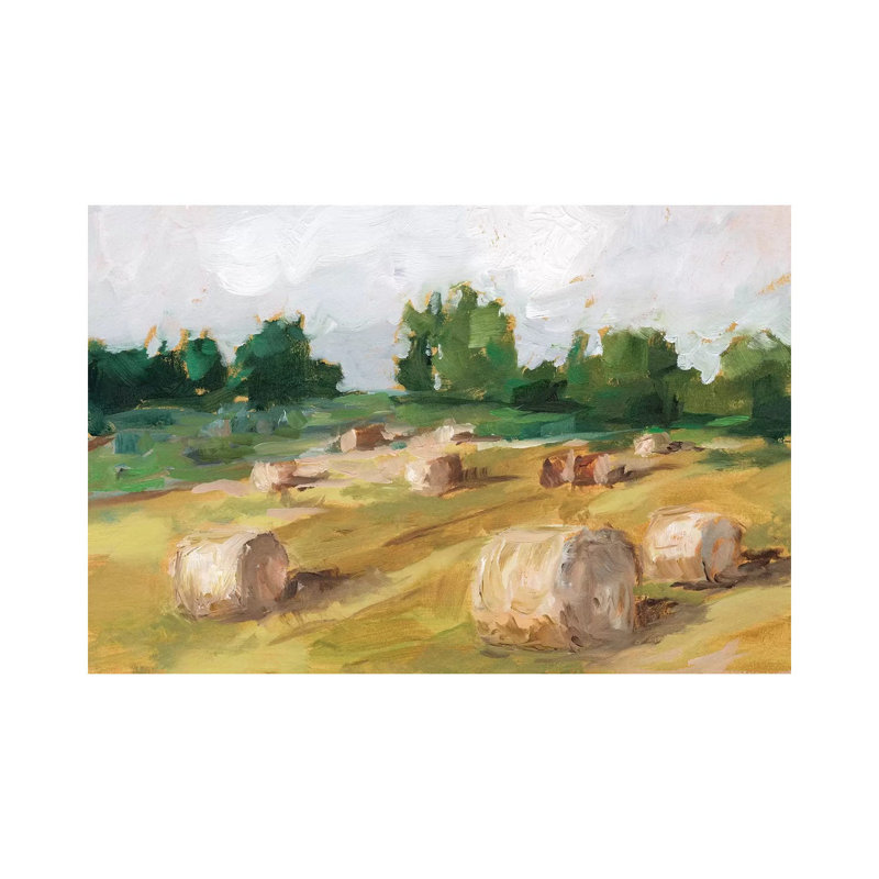 Hay Field I by Ethan Harper - Wrapped Canvas Painting, 20.32 cm H x 30.48 cm W
