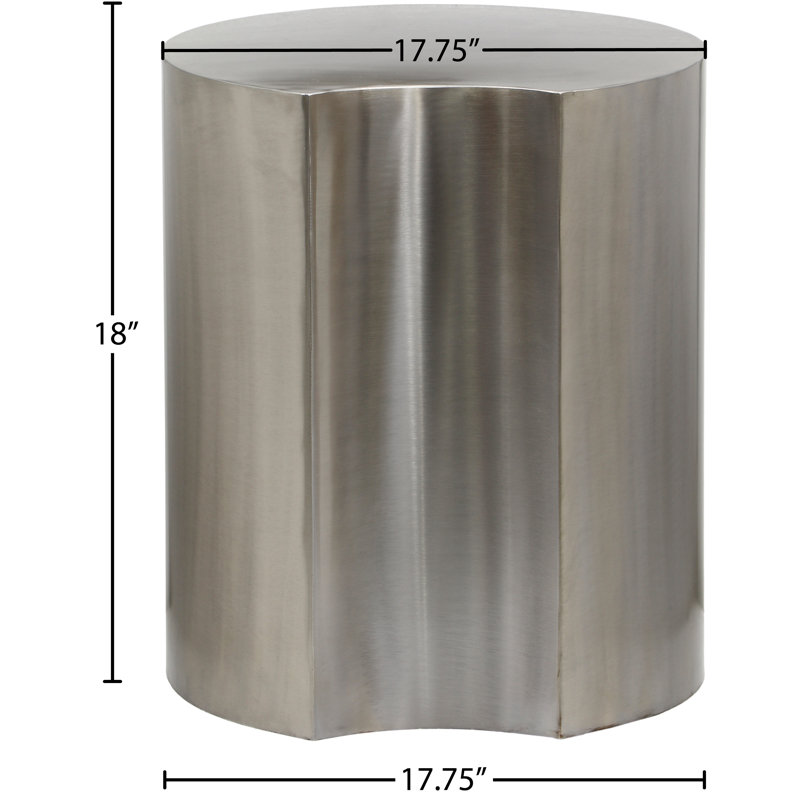 Table de bout Hylie, Argent / argent brossé, H 18 po x l 16 po x P 16 po