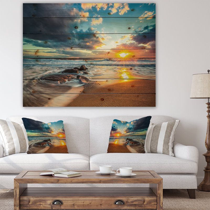 «Beautiful Cloudscape over the Sea», impression, H 34 po x l 44 po, Bois