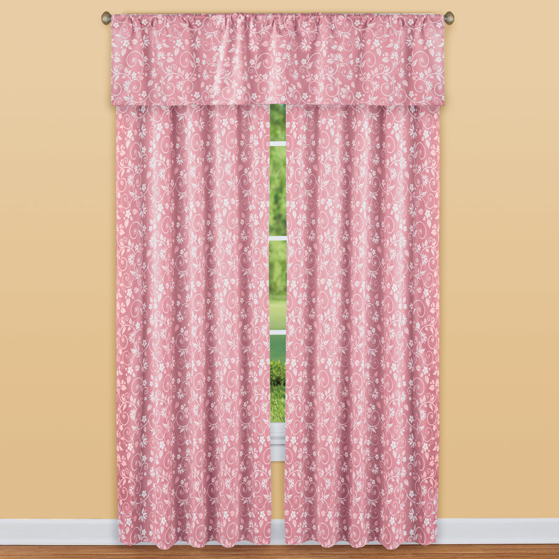 Rideau simple en microfibre Dinara, Rose