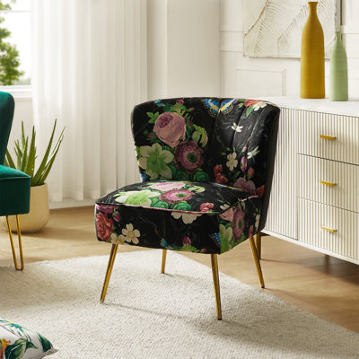 Adelynn Felicia Velvet Barrel Chair with Tufted Back by Kelly Clarkson Home