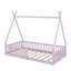 Lit simple en bois avec clôture-897621367