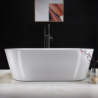 71"" x 32"" Freestanding Soaking Acrylic Bathtub -  WoodBridge, B1701 -MB-Drain &O