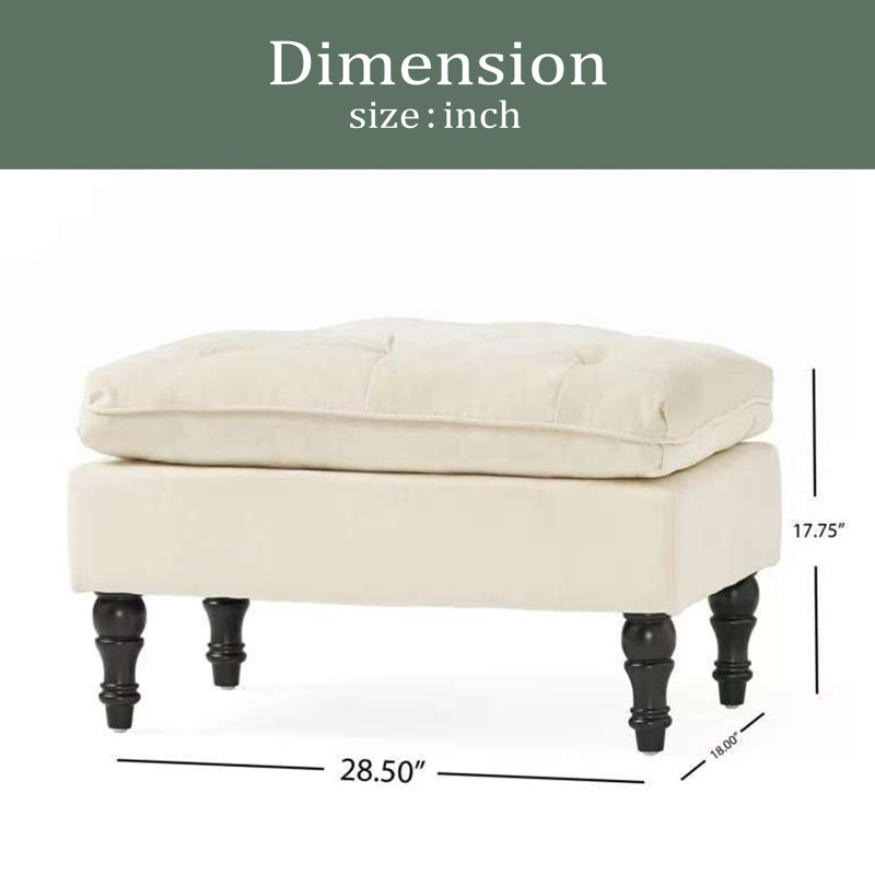 PILLOW TOP OTTOMAN, Cream