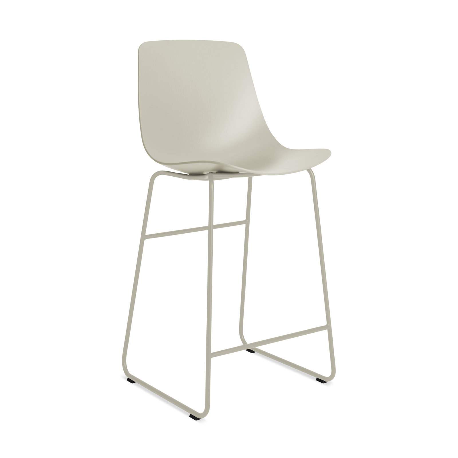 Clean Cut Stool with Sled Leg, Counter Stool (24” Seat Height), Putty