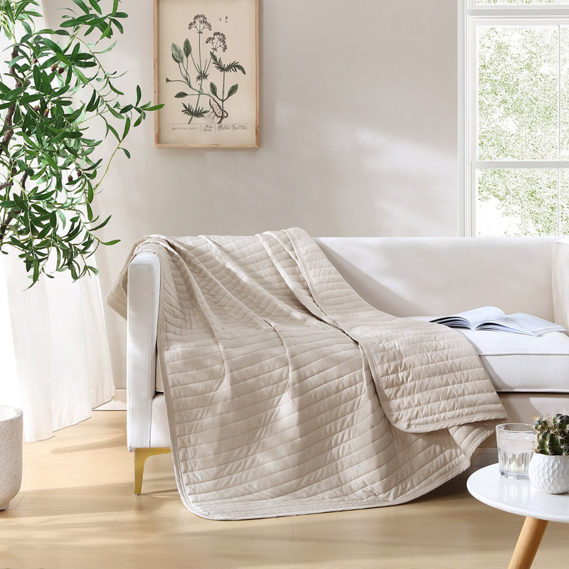 Jeté en tricot Swift Home Cooling Touch 60 "x 70" pour l'été chaud et les dormeurs, Beige