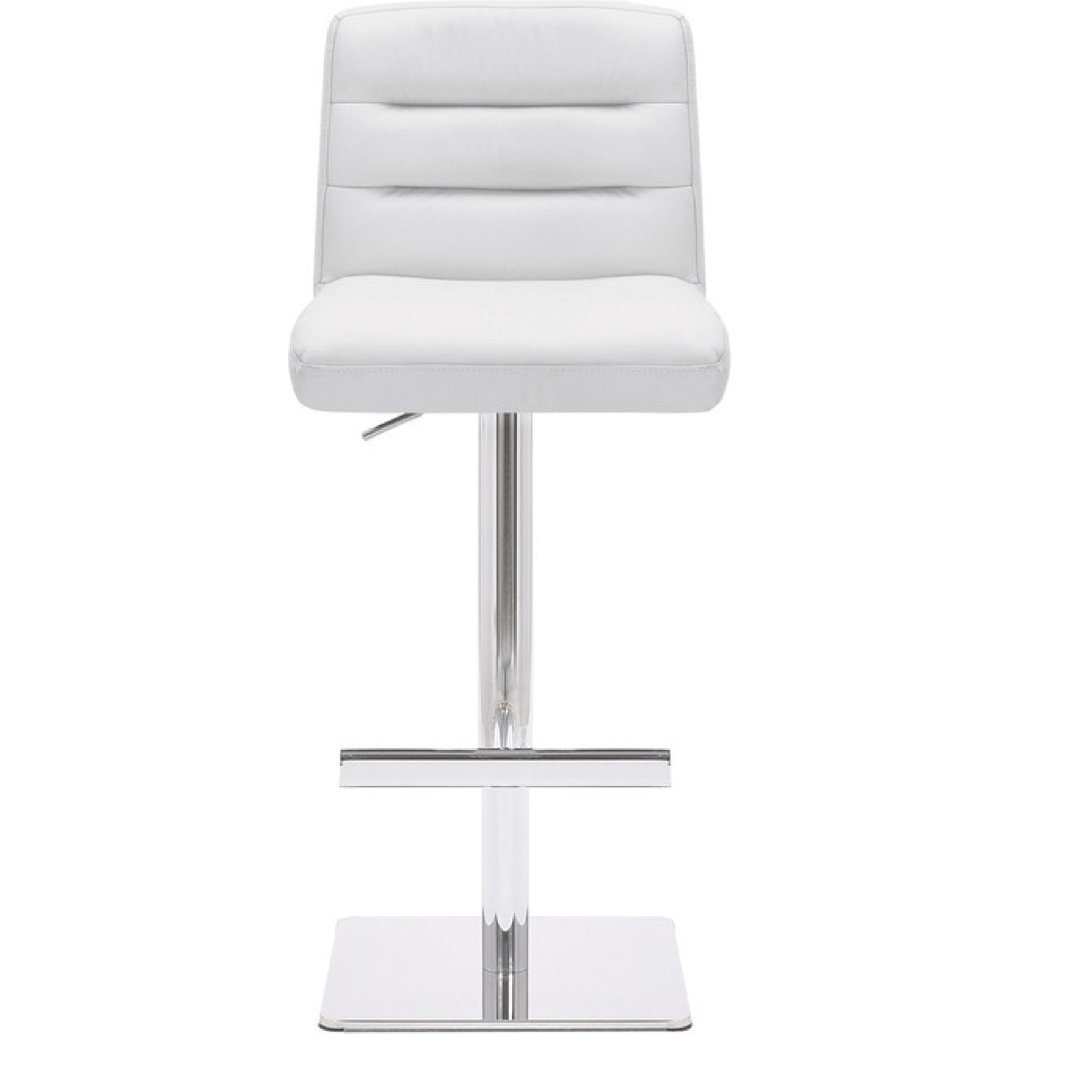 Upholstered Adjustable Height Counter Stool with Metal Frame