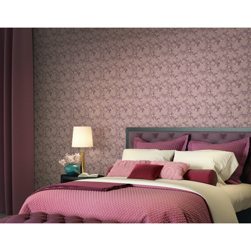 Hilla 10m x 50cm Matte Wallpaper Roll, Purple