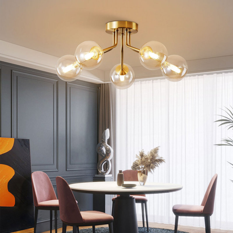 Keari Glass Semi Flush Mount