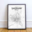 Saginaw City Map - Unframed Graphic Art Print on Paper-146672869-262887279