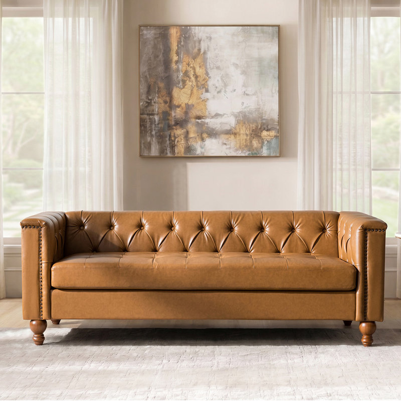 Canapé Chesterfield Anselmo, Chameau