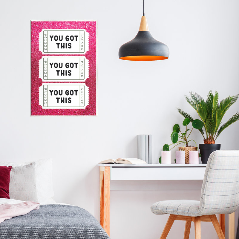 Plaque murale You Got This Pink, H 19 po x l 13 po