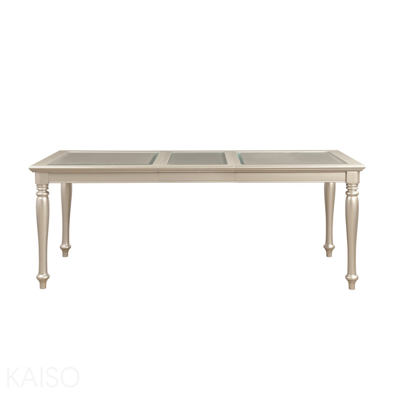 Table de salle à manger à finition argentée Traditional Design