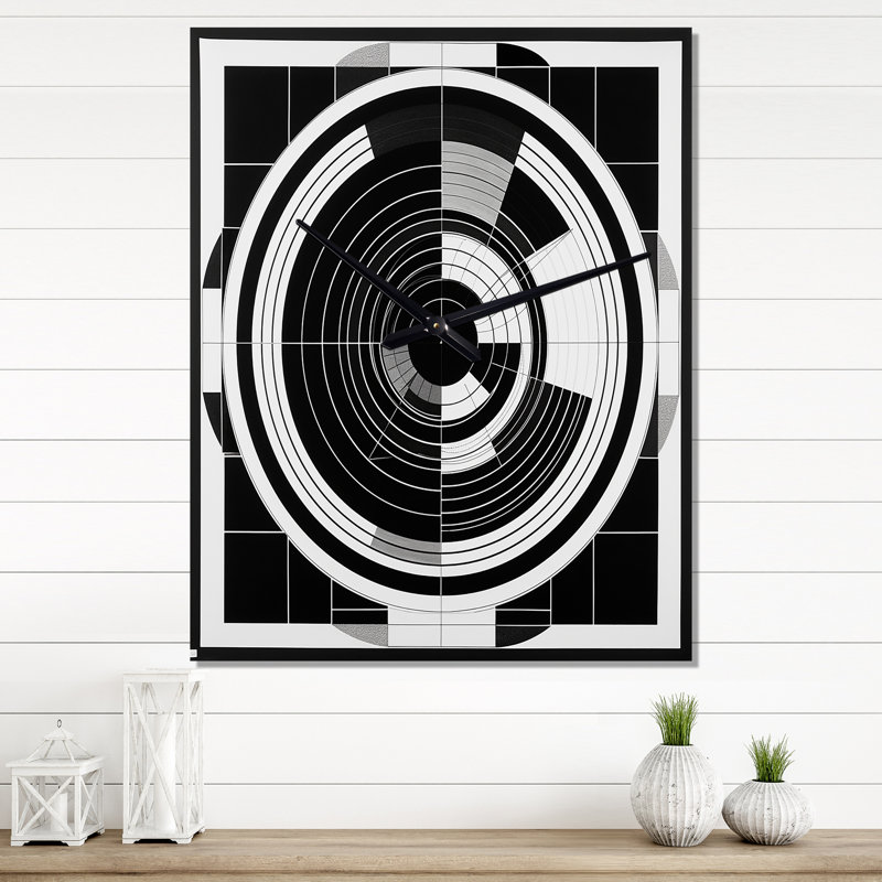 Horloge murale moderne Bauhaus, H 32 po x l 24 po x P 1 po