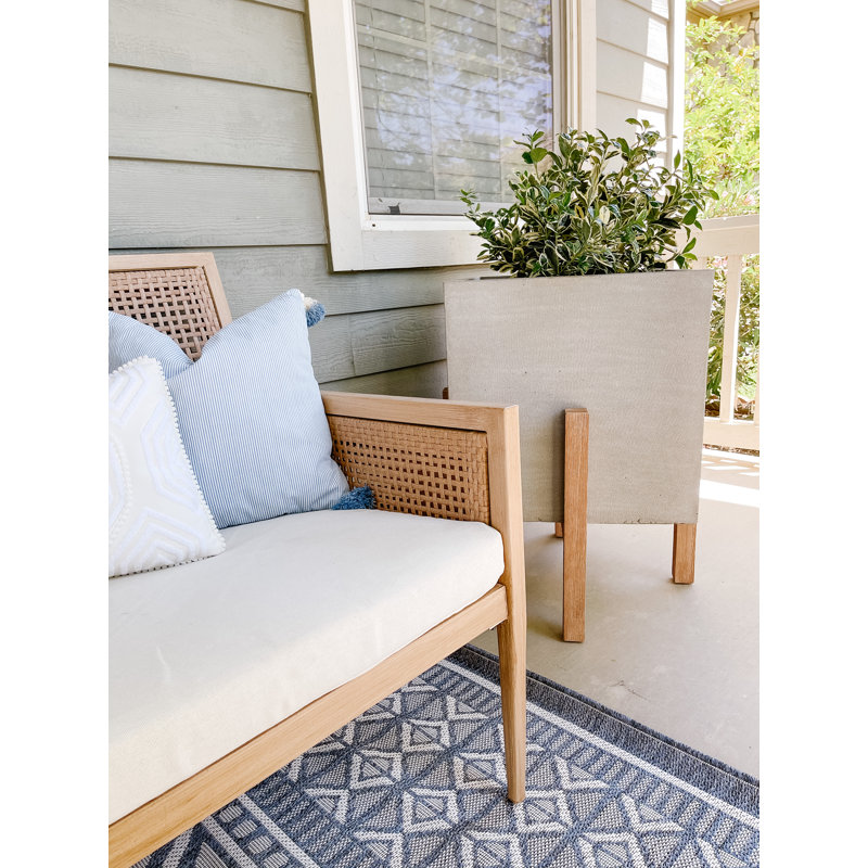 Pot à fleurs surélevé en béton Rangin, H 23,4 po x l 23,4 po x P 29,5 po, Naturel / gris clair