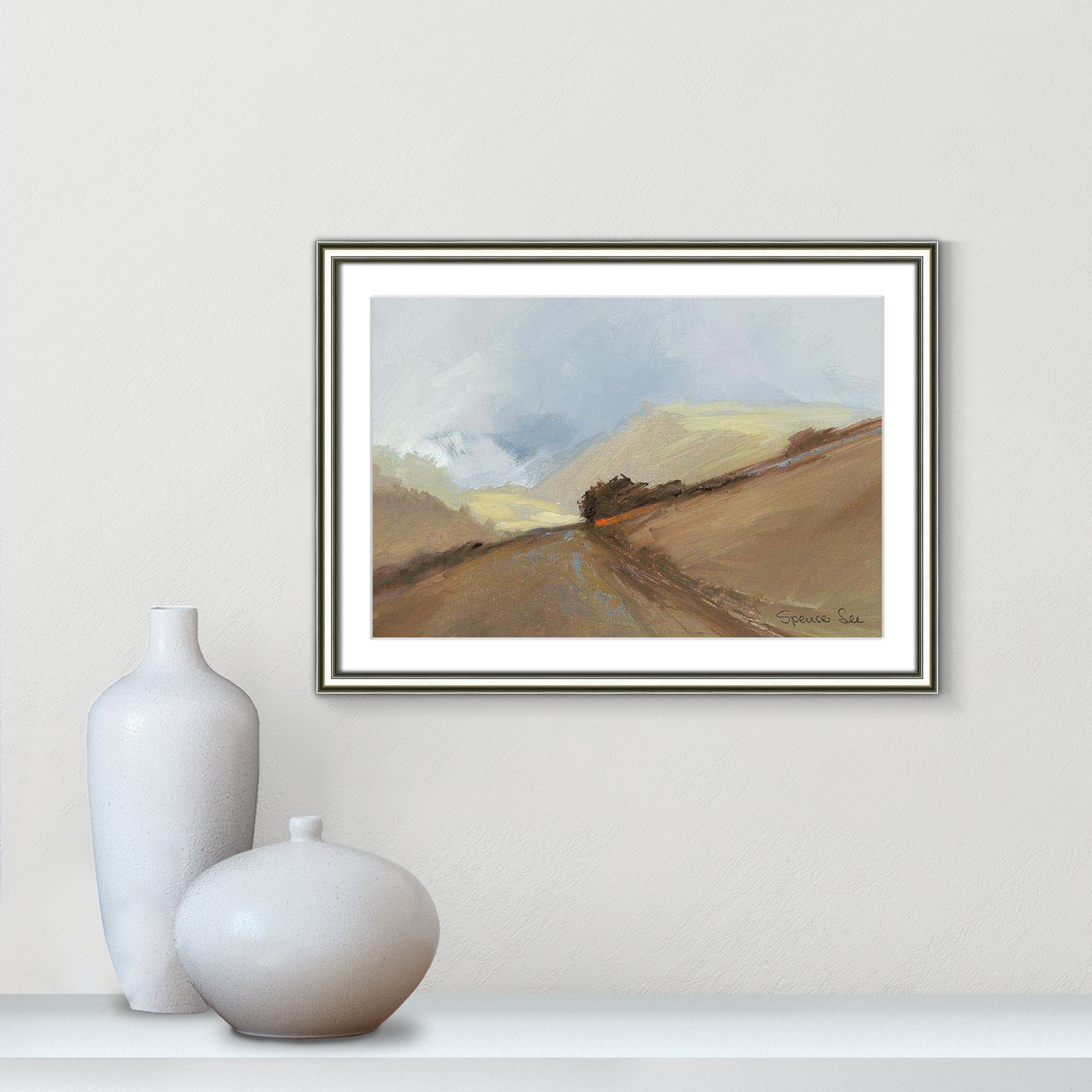 Heaven And Earth II by Spencer Lee, 18.25" H x 24.25" W x 0.75" D, Silver Framed