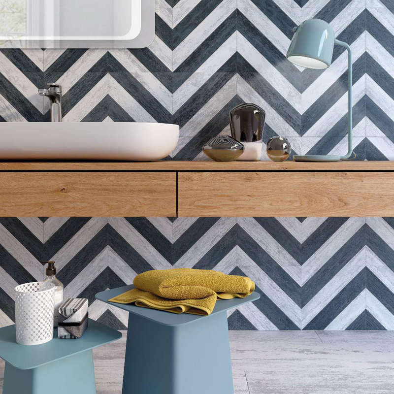 Cassis Sete 10" x 10" Porcelain Wall & Floor Tile, Black