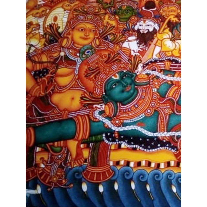 Ananthasayanam (Vishnu) | Peinture murale du Kerala par Vishnu Shreedhar