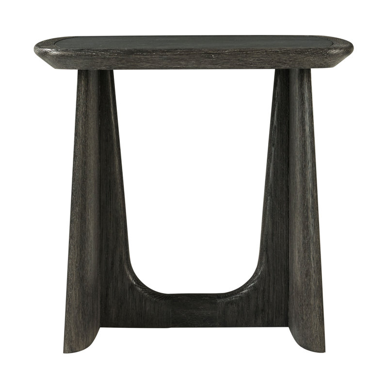 Repose Solid Wood End Table, Charcoal Oak