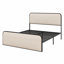 Modern Metal Bed Frame With Curved Upholstered Headboard And Footboard Bed With Under Bed Storage-1279849952