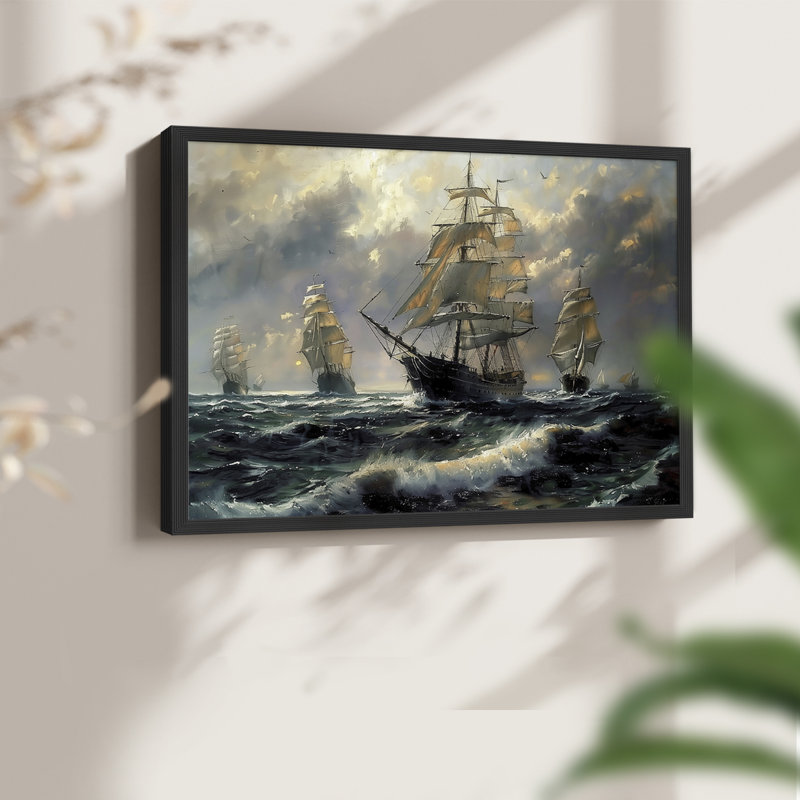 Nautical Series-CCXV -Framed Print - Restickable, 8" H x 10" W, Black