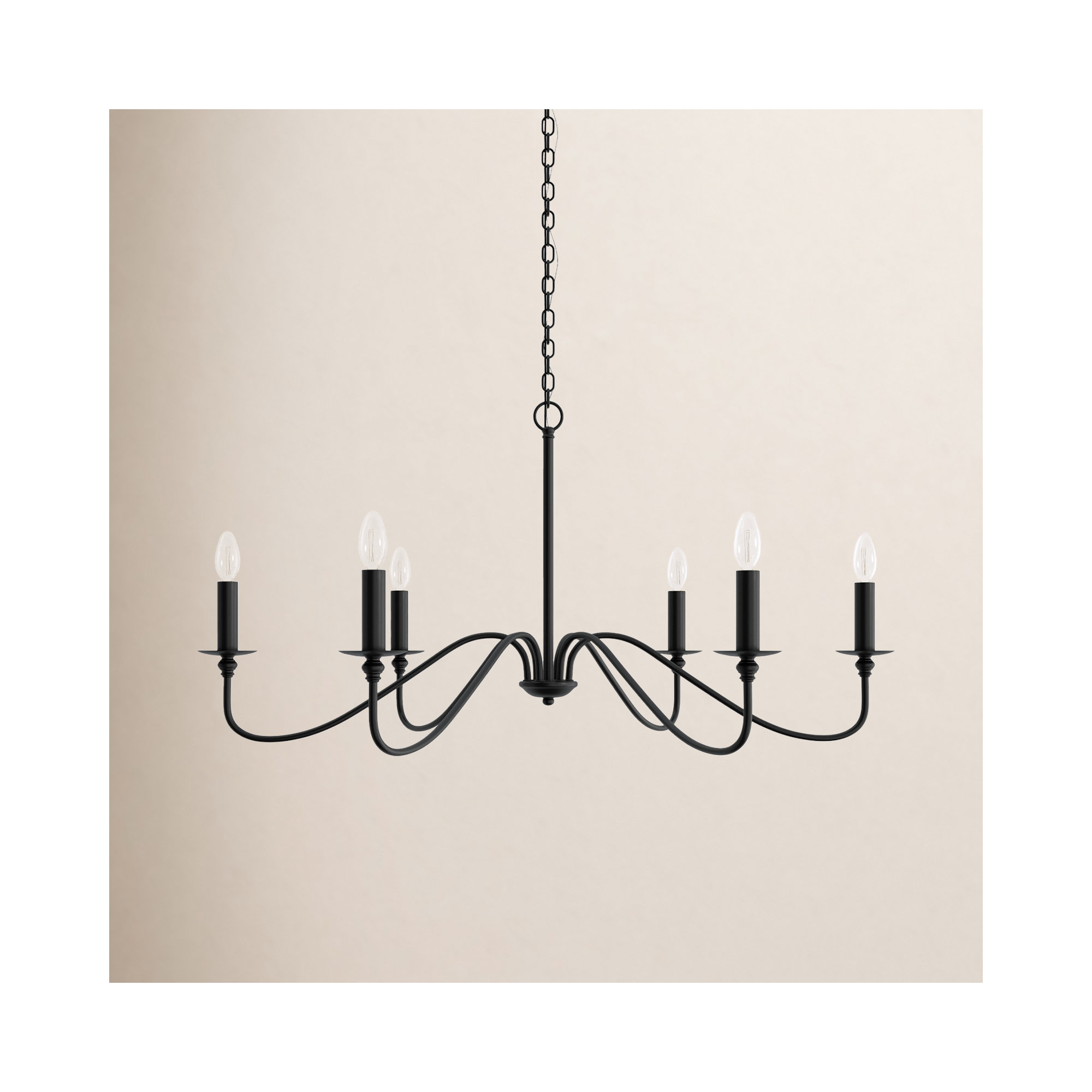 Ableton 6 - Light Candle Style Classic / Traditional Chandelier, White, 18" H x 30" W x 30" D