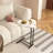 C-Shaped Side Table, C Table End Table For Sofa And Bedside, Couch Side Tables, Wood C-Shaped End Table With Metal Frame Slide For Bedroom Living Room (White)