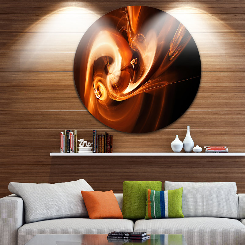 « fractal fumée texture brown », impression sur métal, H 23 po x l 23 po x P 1 po