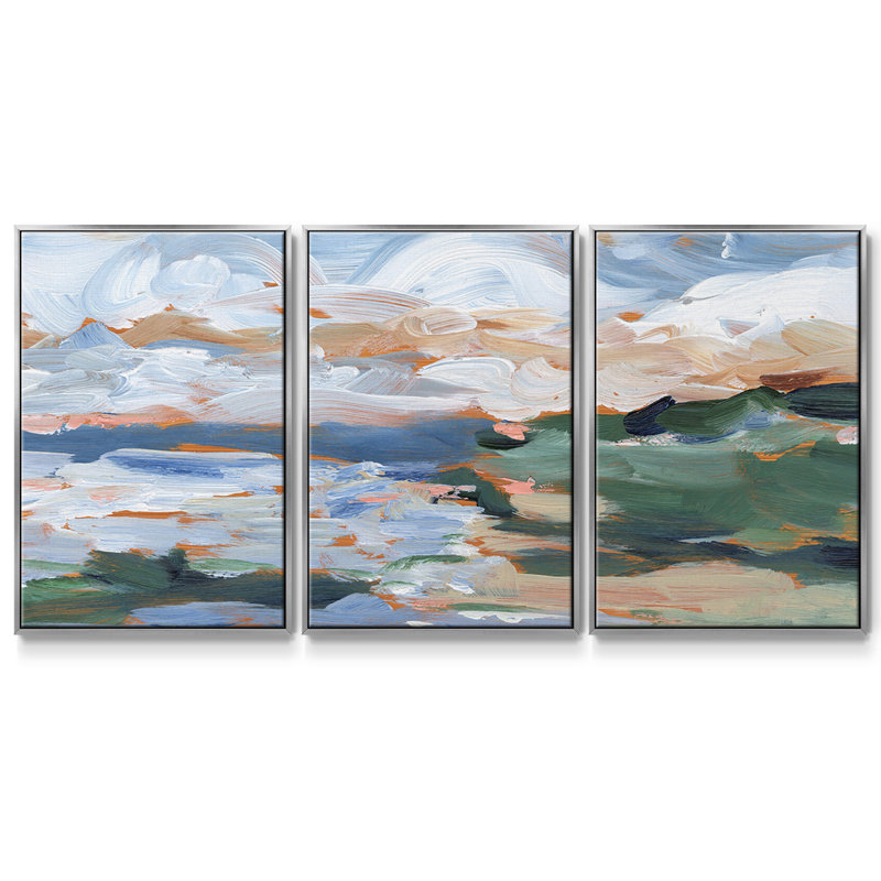 Painter's Composition Study IV - Multi Piece Framed Canvas_2813937C, Silver, 36" H x 75" W x 2" D