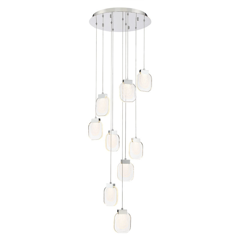 Paget, lustre à DEL 9lt, chrome