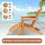 Chaise Adirondack en teck de qualité supérieure avec repose-pieds en teck, fauteuil d'extérieur en bois massif pour patio et bord de piscine, foyer en bois de teck résistant aux intempéries, facile à assembler, capacité de 440 lb