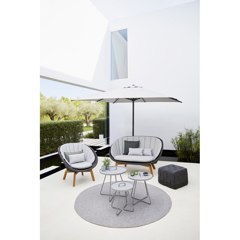 Peacock Papasan Chair with Teak Legs, Dark Gray, Taupe