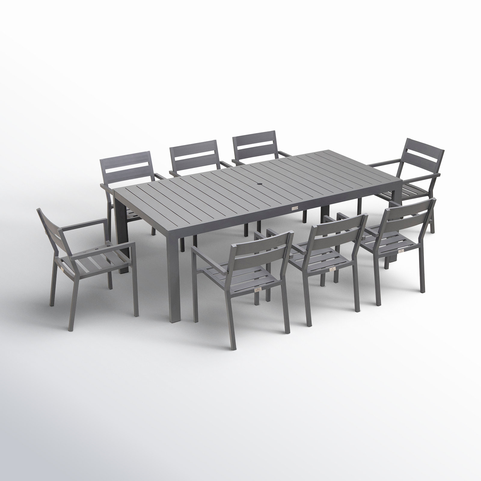 Morje 87" Sunbrella® Patio Dining Set, Slate, None