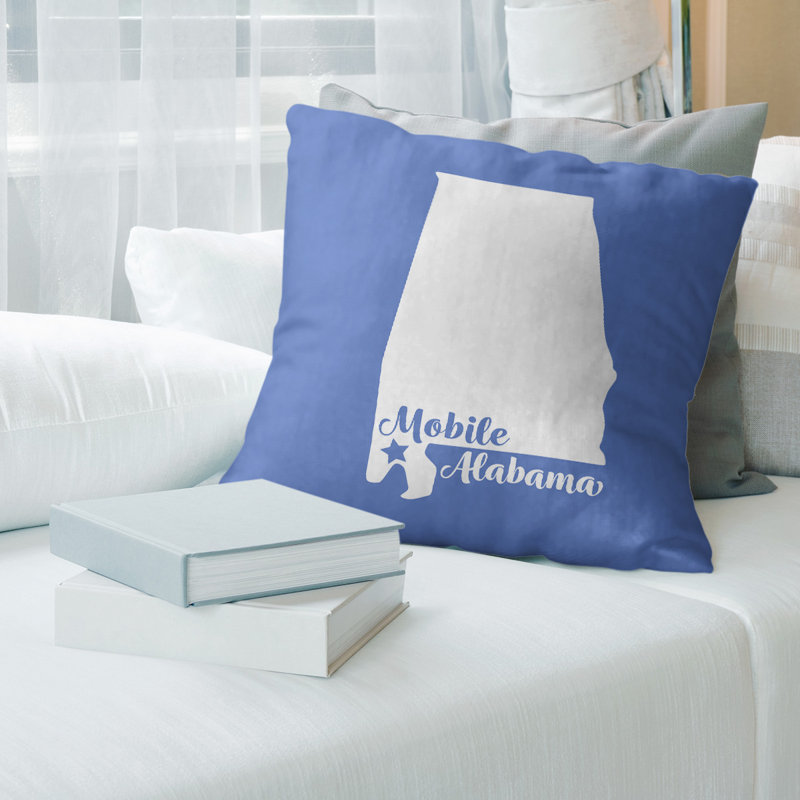 Linen Pillow Cover, 16" H x 16" W, Blue