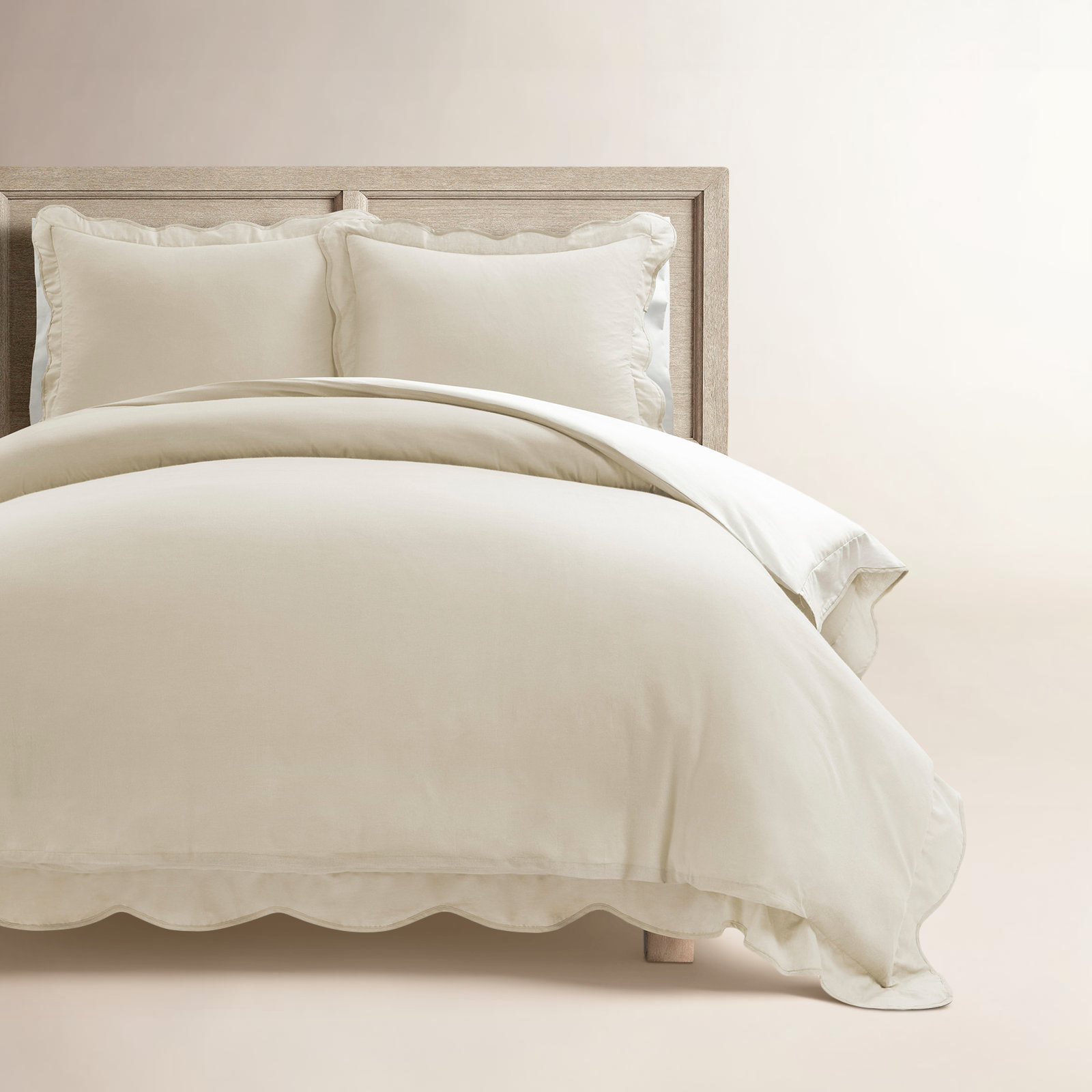 Packard Cotton Duvet Cover Set, King Duvet Cover, Beige